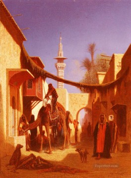 Calle de Damasco Parte 2 Orientalista árabe Charles Theodore Frere Pinturas al óleo